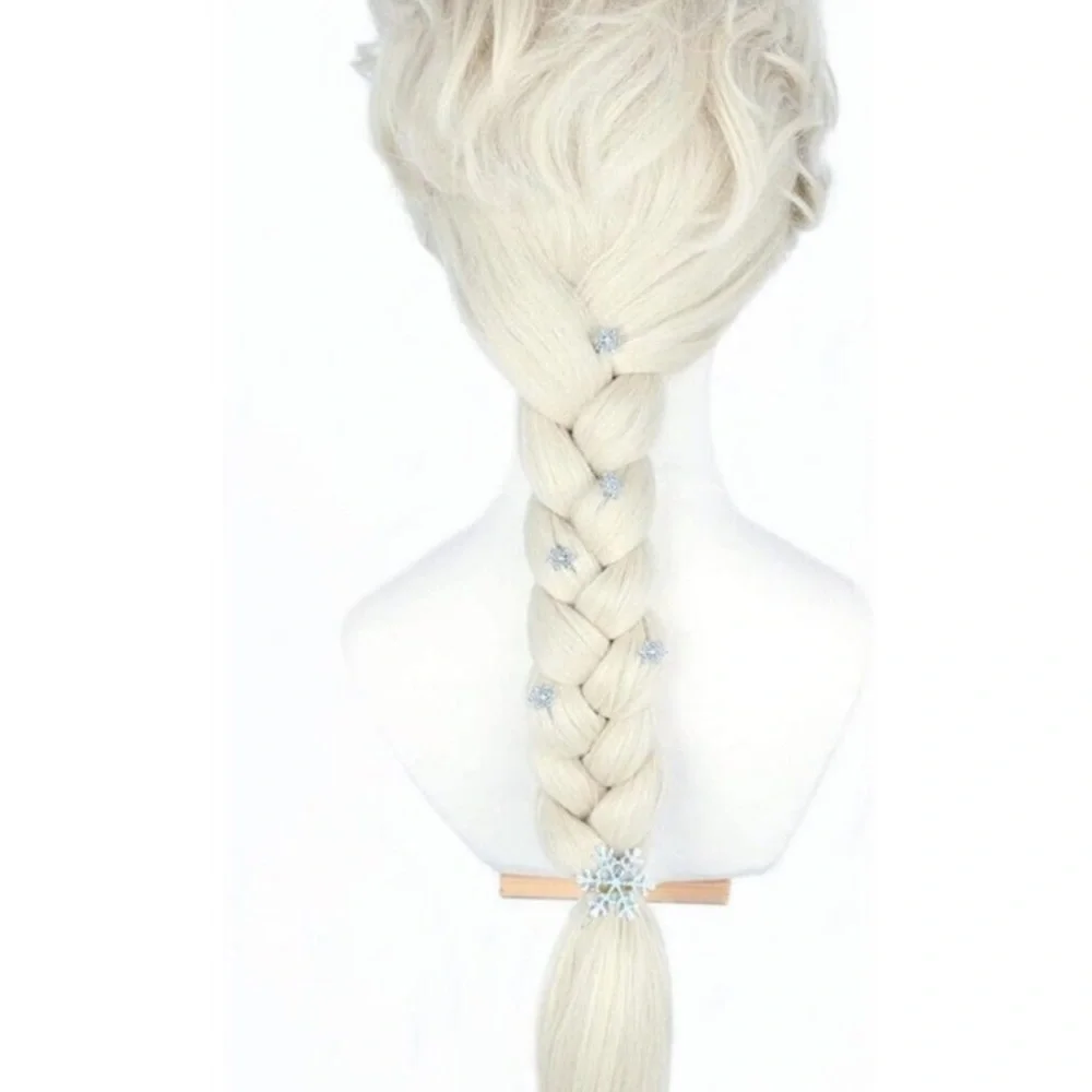 Blonde Long Braid Wig with 6 Hairpins for Halloween Costume & Cosplay Princess